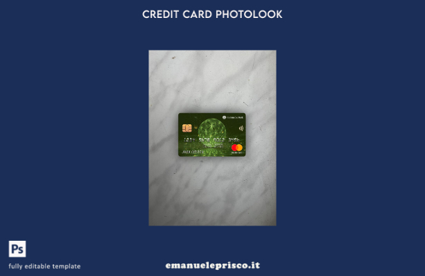 modello frontale photolook mastercard della banca USA Commerce in stile verifica